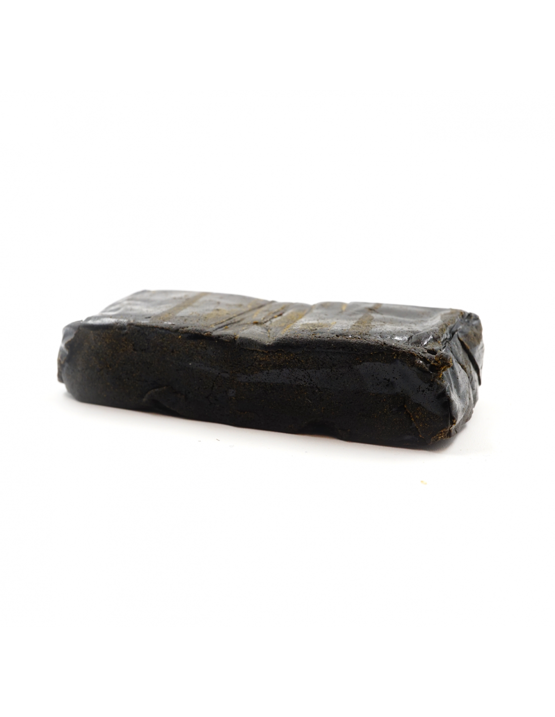 Un morceau rectangulaire marron foncé de résine Hash Cachemire